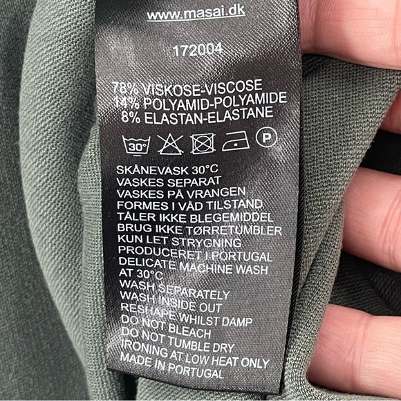 Masai Balsam Green Relaxed Fit Lagenlook Midi Dress Boxy Minimal Boho Size Med - Picture 12 of 13